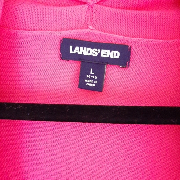 Lands End Pink Ombre Open Sweater cardigan jacket with pockets Sz Large NWOT - Picture 7 of 9